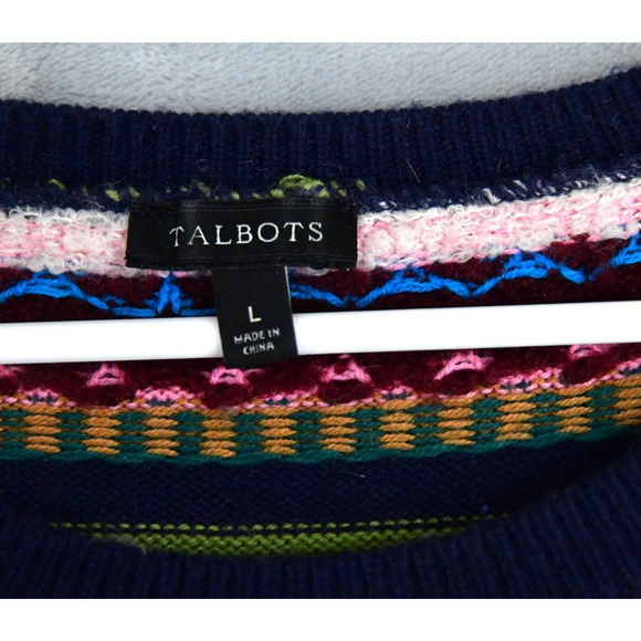 Talbots Sweater Womens Large Colorful Long Sleeve Cottage Core Holiday - Picture 2 of 9